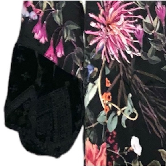 Johnny Was Workshop floral tunic dress with velvet accents - Picture 2 of 5